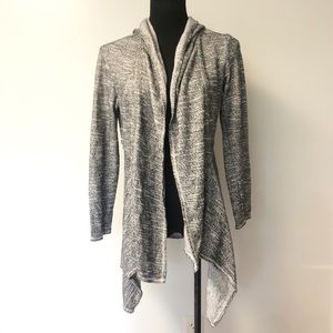 Max Studio Weekend heather gray hoodie open face cardigan size Small